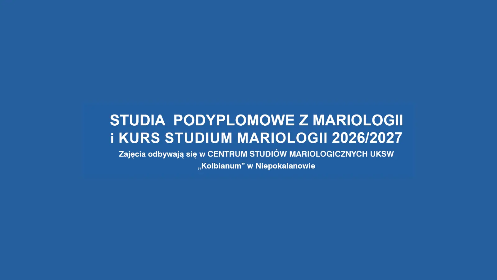 Kolbianum Mariologia 2026