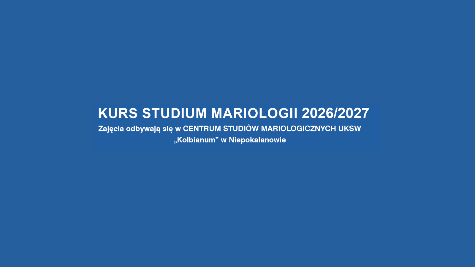Kurs Studium Mariologii cieszy się ogromnym zainteresowaniem
